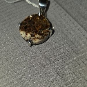 Sterling Silver and Brown Astraphyllite Stone Pendant.